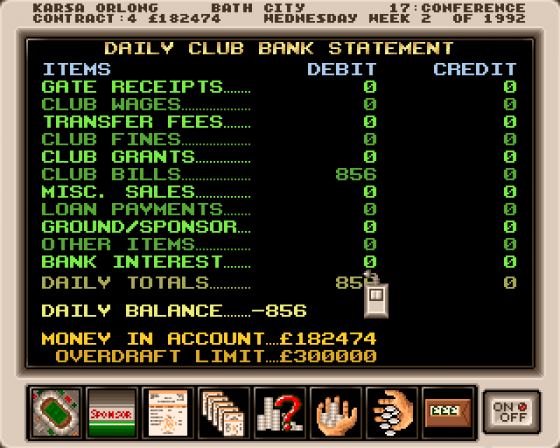 Premier Manager Screenshot 29 (Amiga 500)