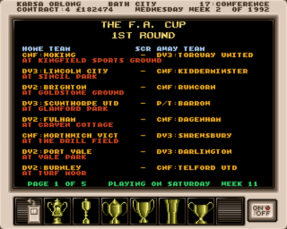 Premier Manager Screenshot 32 (Amiga 500)