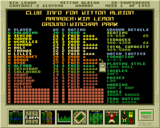 Premier Manager II Screenshot 8 (Amiga 500)