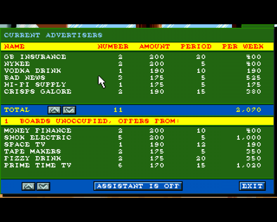 Ultimate Soccer Manager Screenshot 5 (Amiga 500)