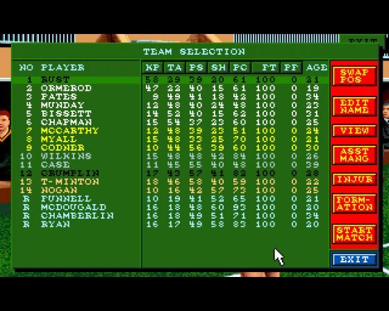 Ultimate Soccer Manager Screenshot 12 (Amiga 500)