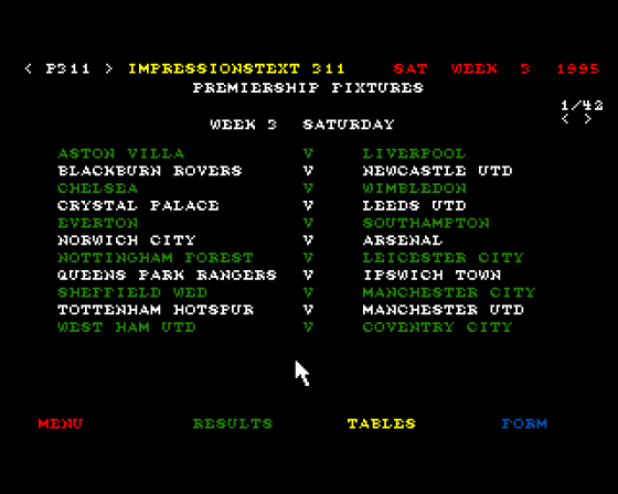 Ultimate Soccer Manager Screenshot 13 (Amiga 500)