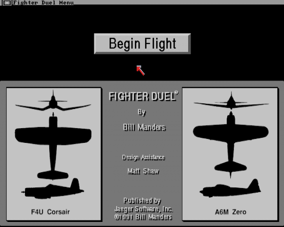 Fighter Duel Corsair Vs Zero Screenshot 1 (Amiga 500)