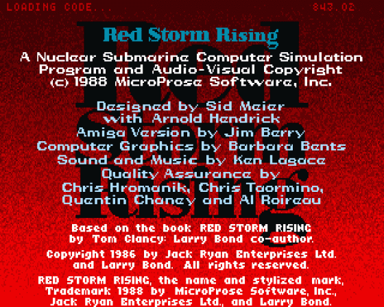 Red Storm Rising Screenshot 20 (Amiga 500)