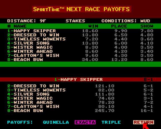 Horse Racing Screenshot 5 (Amiga 500)