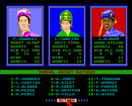 Horse Racing Screenshot 7 (Amiga 500)