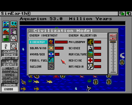 SimEarth Screenshot 11 (Amiga 500)