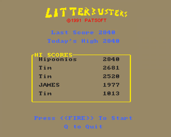 Litterbusters: The Game Screenshot 8 (Amiga 500)