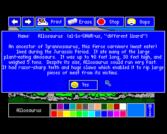 Dinosaurs are Forever: Electric Crayon Deluxe Screenshot 5 (Amiga 500)