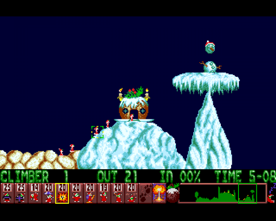 Holiday Lemmings 1993 Screenshot 6 (Amiga 500)