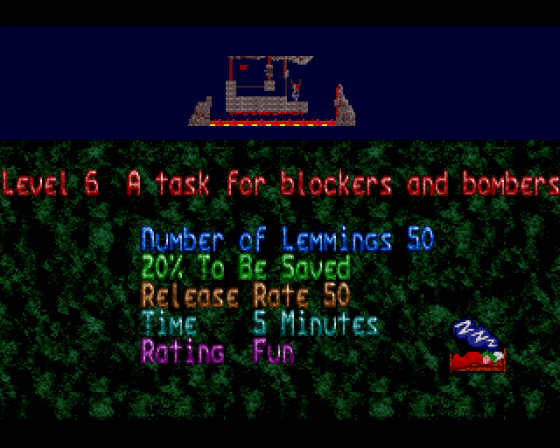 Lemmings Screenshot 8 (Amiga 500)