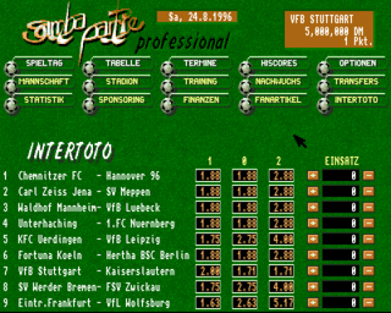 Samba Partie Professional Screenshot 10 (Amiga 500)