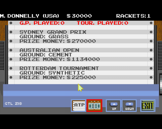 GP Tennis Manager Screenshot 6 (Amiga 500)