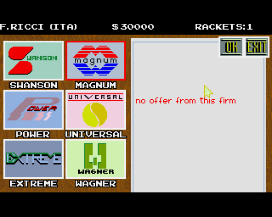 GP Tennis Manager Screenshot 7 (Amiga 500)