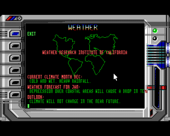 Centerbase: Science-Fiction Simulation Screenshot 5 (Amiga 500)