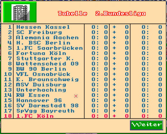 Soccer Manager Plus Screenshot 6 (Amiga 500)