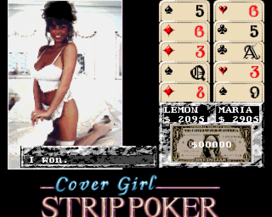 Cover Girl Strip Poker Screenshot 5 (Amiga 500)