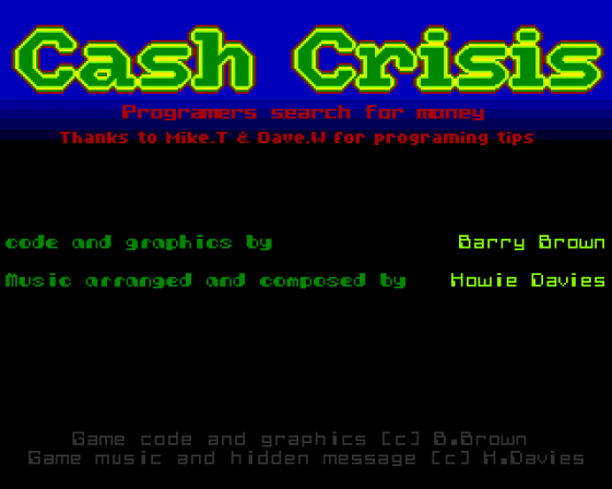 Cash Crisis: Programers Search for Money