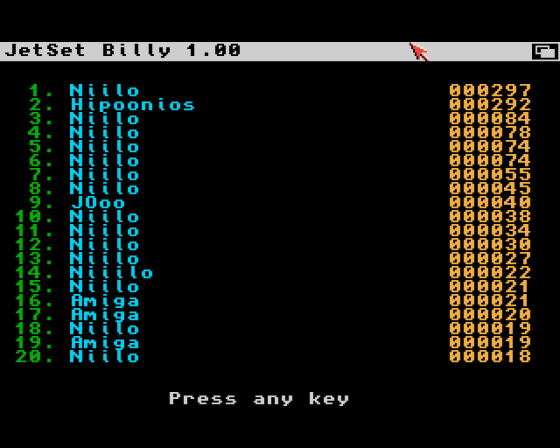 JetSet Billy Screenshot 22 (Amiga 500)