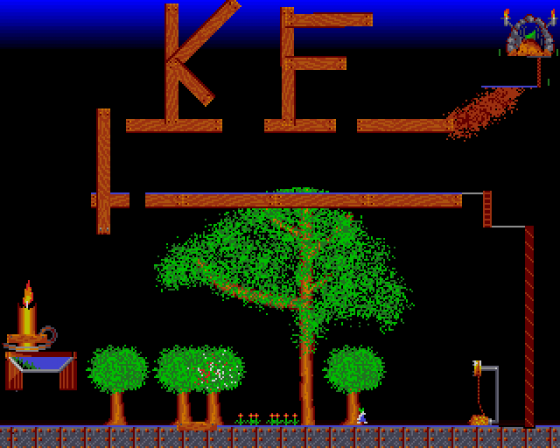 Lemmings Level Screenshot 6 (Amiga 500)