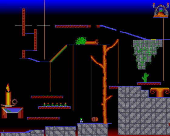 Lemmings Level Screenshot 10 (Amiga 500)