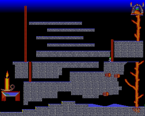 Lemmings Level Screenshot 11 (Amiga 500)