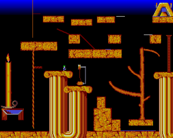 Lemmings Level Screenshot 13 (Amiga 500)