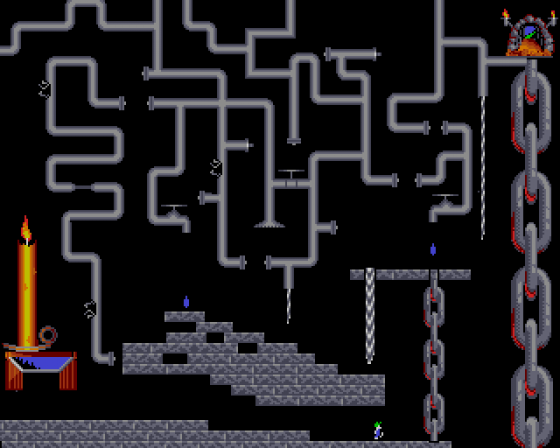 Lemmings Level Screenshot 14 (Amiga 500)