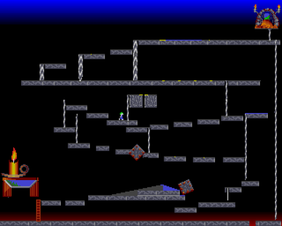 Lemmings Level Screenshot 21 (Amiga 500)