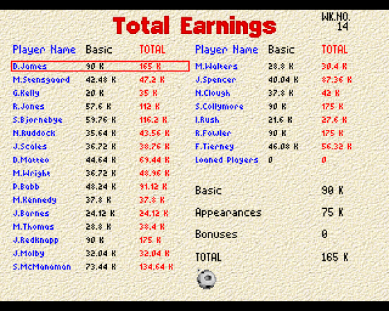 Player Manager 2 Extra: The Chase for Glory Screenshot 11 (Amiga 500)