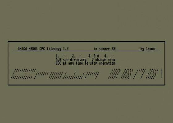 Amiga Msdos CPC Filecopy 1.2 Screenshot 1 (Amstrad CPC464)