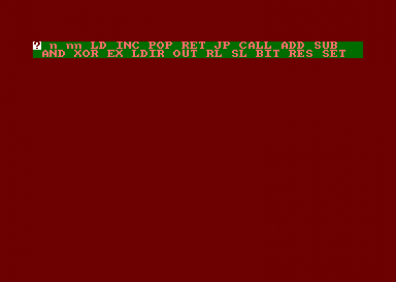 Assembleur Screenshot 1 (Amstrad CPC464)