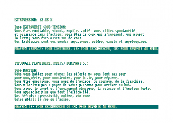 Astrologie Ams Screenshot 5 (Amstrad CPC464)