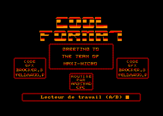 Cool Format Screenshot 1 (Amstrad CPC464)