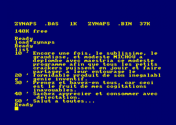 Cracktro - Michou Screenshot 1 (Amstrad CPC464)