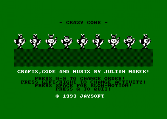 Crazy Cows Screenshot 1 (Amstrad CPC464)