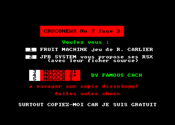 Croconews 7 Screenshot 5 (Amstrad CPC464)