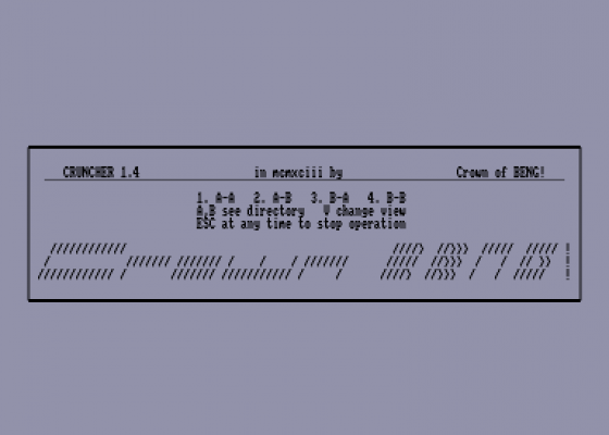 Cruncher 1.4 Screenshot 1 (Amstrad CPC464)