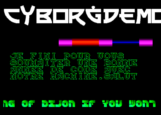 Cyborgdemo Screenshot 1 (Amstrad CPC464)