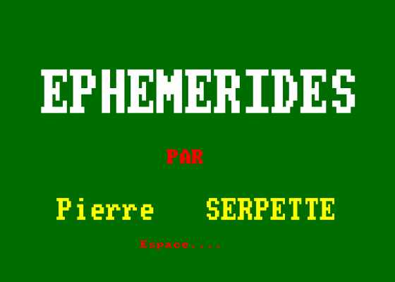 Ephemerides