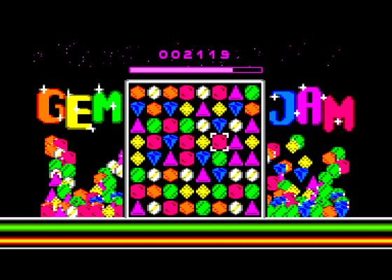 Gem Jam - A Bejeweled Clone Screenshot 1 (Amstrad CPC464)