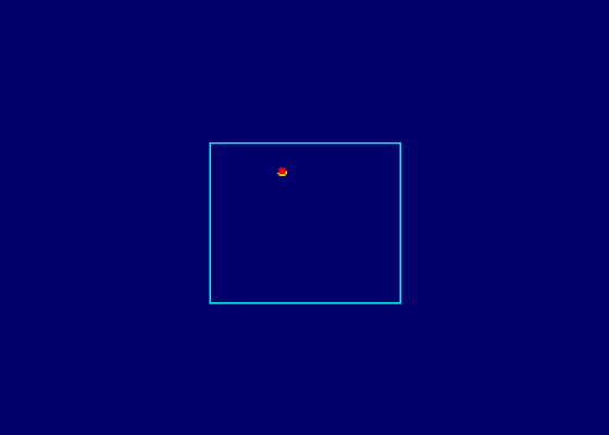 Hisoft Pascal 4t - Bouncing Ball in XOR Mode Screenshot 1 (Amstrad CPC464)