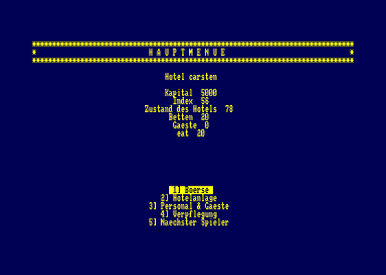 Hotelmanager Screenshot 1 (Amstrad CPC464)