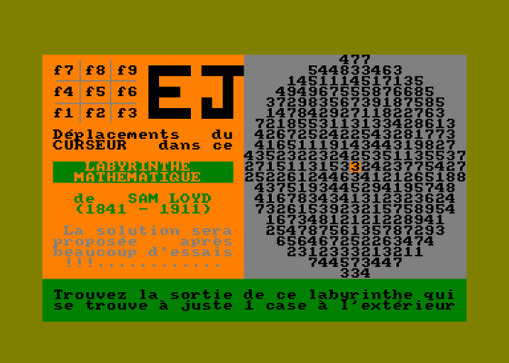 Labyrinthe Mathematique de Sam Lyod