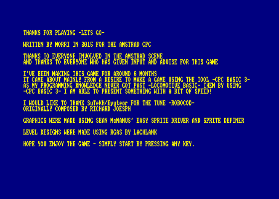 Let's Go ! Screenshot 5 (Amstrad CPC464)