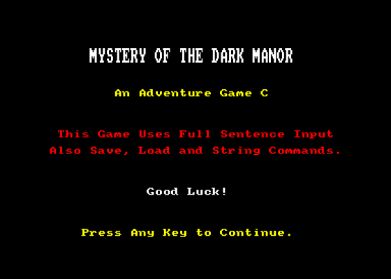 Mystery Of The Dark Manor