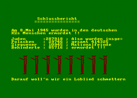 Nazis Auschwitz Screenshot 5 (Amstrad CPC464)