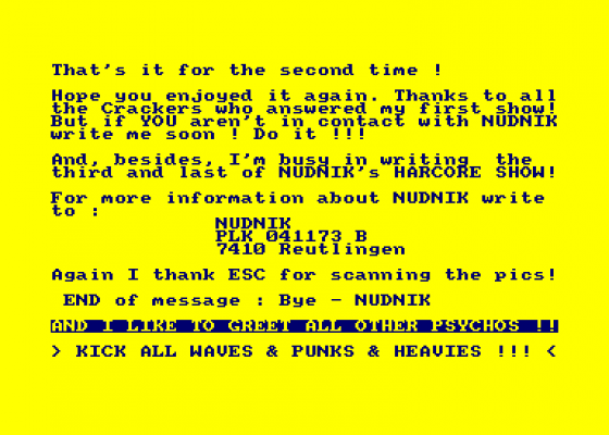 Nudnick's Hardcore Show 2 Screenshot 5 (Amstrad CPC464)