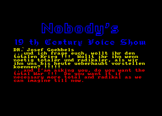 The 19th Century voice Show