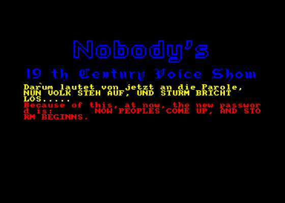 The 19th Century voice Show